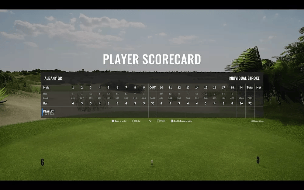 Trackman Tournament Score Card