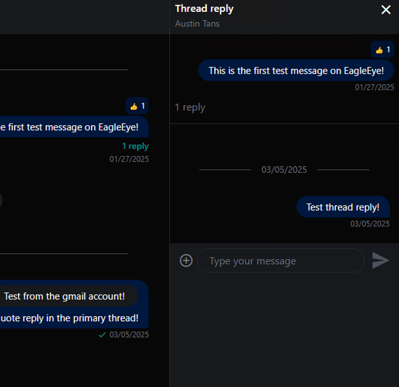 EagleEye Messaging Thread